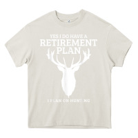 Cream Hunting Retirement Plan Funny Elk Deer Retired Hunter Gift Heavy Core Tee - longCreatives