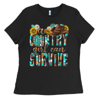 Western A Country Girl Can Survive Ladies Tee | Teevron