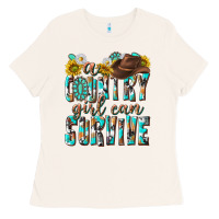 Bone Western a Country Girl Can Survive Ladies Tee - texasbilliewilder