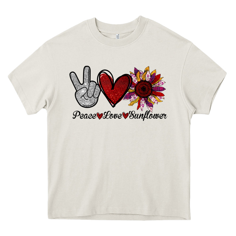 Peace Love Sunflower Heavy Core Tee by Bettercallsaul | Teevron