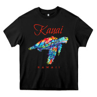 Black kauai hawaii watercolor sea turtle souvenir Heavy Core Tee - longCreatives