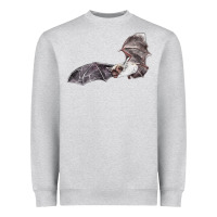 Heather Grey mexican free tailed bat Heavyweight Sweatshirt - LillyAllenDesigns