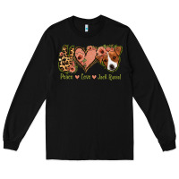 Black Peace Love Jack Russel Long Sleeve Tee - Jasminsmagicworld