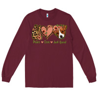 Burgundy Peace Love Jack Russel Long Sleeve Tee - Jasminsmagicworld