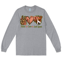 Heather Grey Peace Love Jack Russel Long Sleeve Tee - Jasminsmagicworld