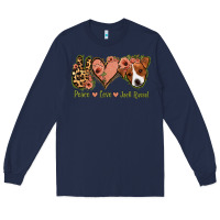 Navy Peace Love Jack Russel Long Sleeve Tee - Jasminsmagicworld