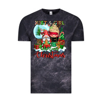 Cloud Black just a girl who loves christmas Vintage Tee - CowGirlArtShop