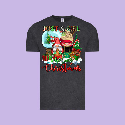 Just A Girl Who Loves Christmas Vintage Tee Designed By Cowgirlartshop