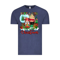 Vintage Denim just a girl who loves christmas Vintage Tee - CowGirlArtShop