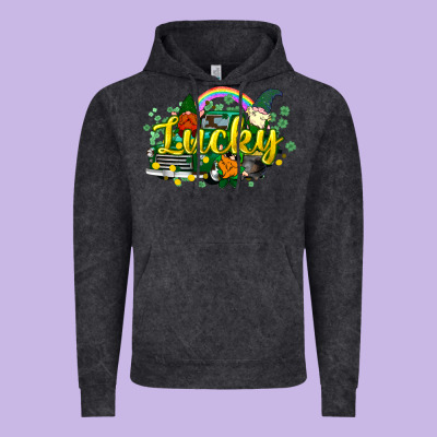 Lucky Gnomes Truck St. Patrick's Vintage Hoodie Designed By Howdyjamesfarm