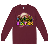 Burgundy baseball sister Long Sleeve Tee - OliviaCreatesArt