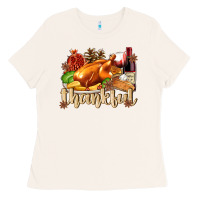 Bone Thankful with Turkey Ladies Tee - texasbilliewilder
