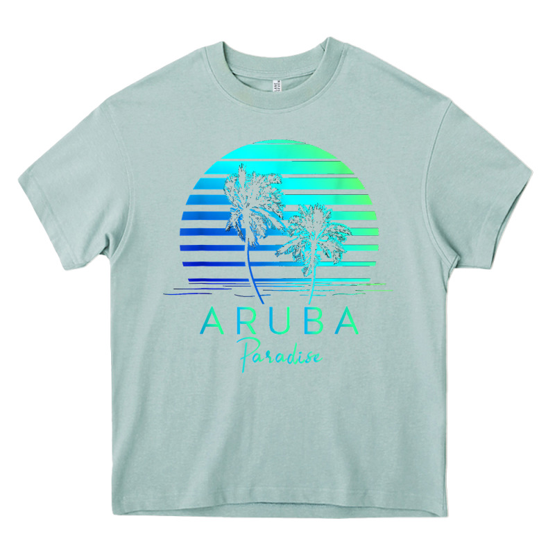 Vintage Aruba Beach Tropical Vibes Vacation Souvenir Gift Heavy Core Tee by longCreatives | Teevron