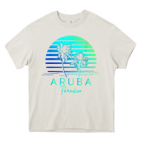 Cream Vintage Aruba Beach Tropical Vibes Vacation Souvenir Gift Heavy Core Tee - longCreatives