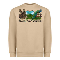 Mushroom Peace Love Peacock Heavyweight Sweatshirt - LillyAllenDesigns