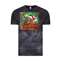 Cloud Black merry christmas heifer cow Vintage Tee - CowGirlArtShop