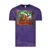 Cloud Purple merry christmas heifer cow Vintage Tee - CowGirlArtShop