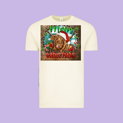 Merry Christmas Heifer Cow Vintage Tee Designed By Cowgirlartshop