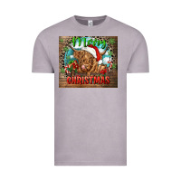 Vintage Zinc merry christmas heifer cow Vintage Tee - CowGirlArtShop