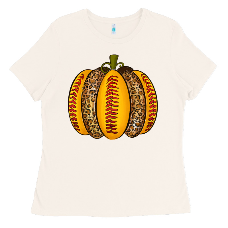 Softball Pumpkin Ladies Tee by texasbilliewilder | Teevron