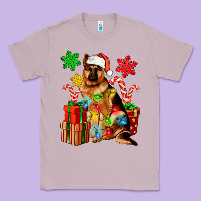 Christmas German Shepherd Classic Tee Designed By Artiststas