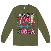 Army Green v is for vodka Long Sleeve Tee - OliviaCreatesArt