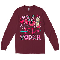 Burgundy v is for vodka Long Sleeve Tee - OliviaCreatesArt