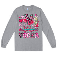 Heather Grey v is for vodka Long Sleeve Tee - OliviaCreatesArt