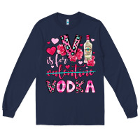 Navy v is for vodka Long Sleeve Tee - OliviaCreatesArt