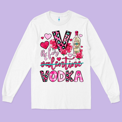 V Is For Vodka Long Sleeve Tee Designed By Oliviacreatesart