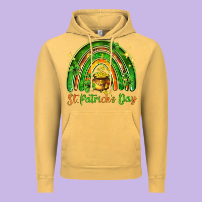 St. Patrick's Day Rainbow Vintage Hoodie Designed By Howdyjamesfarm