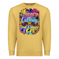 Antique Gold the beach is calling and i must go Premium Sweatshirt - BarkalooDesign