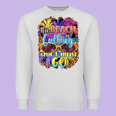 The Beach Is Calling And I Must Go Premium Sweatshirt Designed By Barkaloodesign