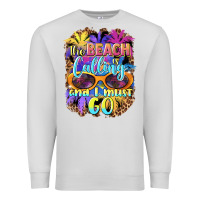 Dove Grey the beach is calling and i must go Premium Sweatshirt - BarkalooDesign