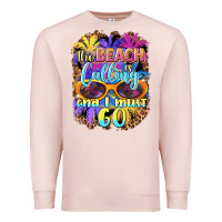 Pale Pink the beach is calling and i must go Premium Sweatshirt - BarkalooDesign