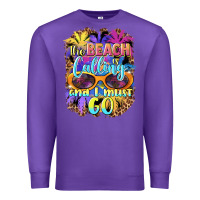 Purple the beach is calling and i must go Premium Sweatshirt - BarkalooDesign