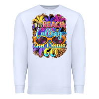 White the beach is calling and i must go Premium Sweatshirt - BarkalooDesign