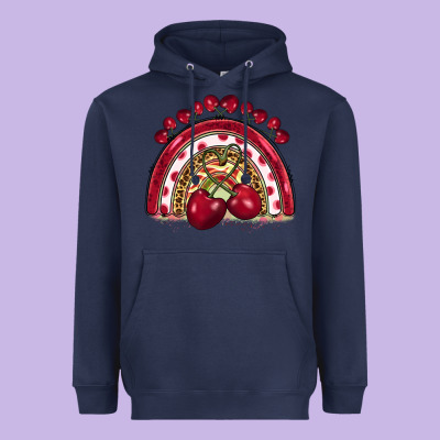 Cherry Rainbow Heavyweight Hoodie Designed By Barkaloodesign