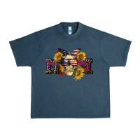 Midnight Navy american mom skull Urban Heavy Tee - CowGirlArtShop