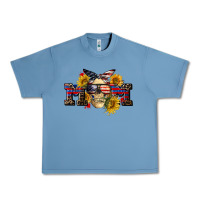 Pebble Blue american mom skull Urban Heavy Tee - CowGirlArtShop