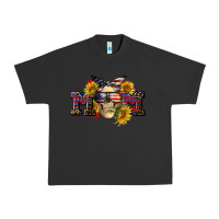 Pigment Black american mom skull Urban Heavy Tee - CowGirlArtShop
