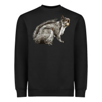 Black Gray Squirrel Heavyweight Sweatshirt - LillyAllenDesigns