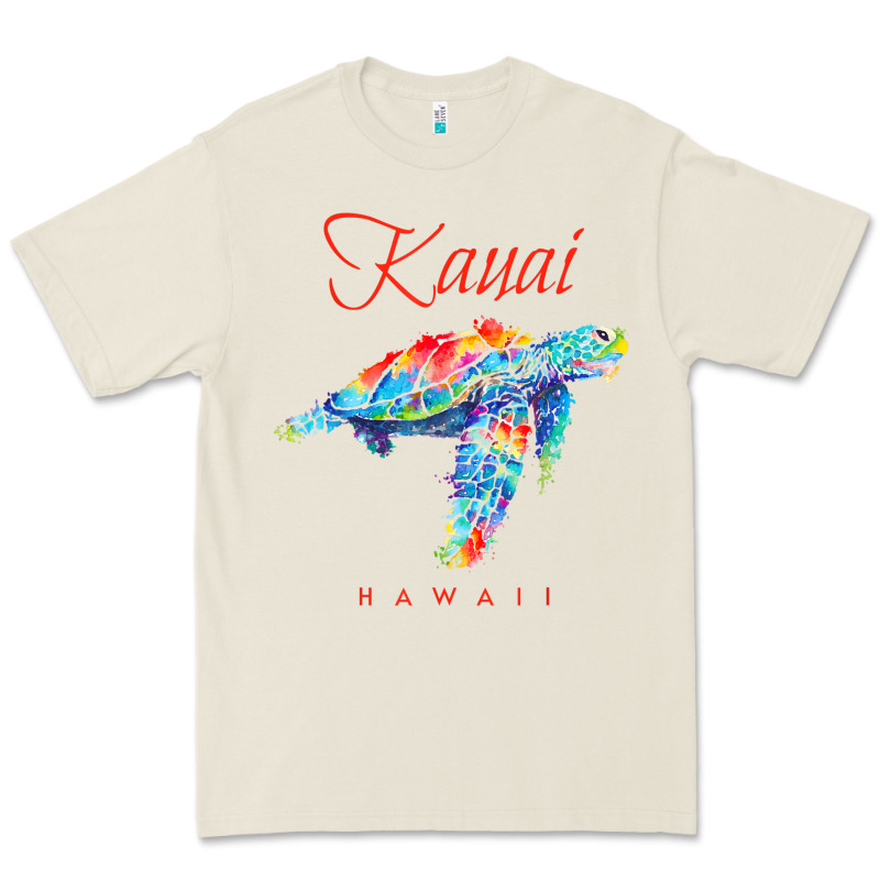 Kauai Hawaii Watercolor Sea Turtle Souvenir Premium Tee by longCreatives | Teevron