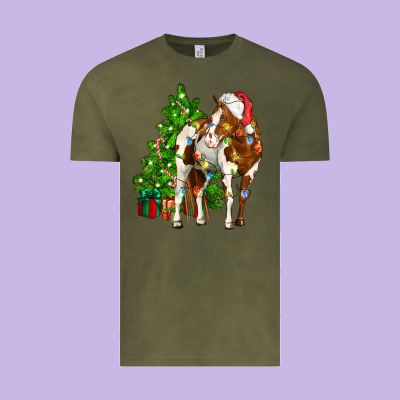 American Paint Horse Christmas Tree Vintage Tee Designed By Cowgirlartshop