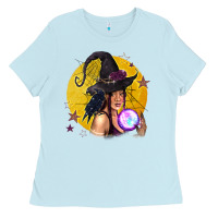 Baby Blue Black Witch Ladies Tee - texasbilliewilder