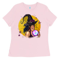 Bubblegum Pink Black Witch Ladies Tee - texasbilliewilder