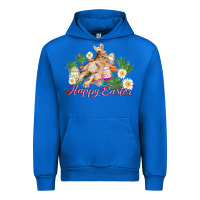 Cobalt easter bunny with carrots and daisy Urban Hoodie - AdoDesignShop