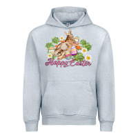 Heather Grey easter bunny with carrots and daisy Urban Hoodie - AdoDesignShop