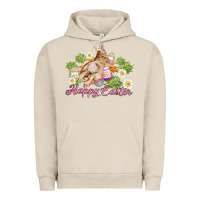 Pigment French Oak easter bunny with carrots and daisy Urban Hoodie - AdoDesignShop
