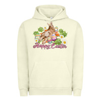 Pigment Pistachio easter bunny with carrots and daisy Urban Hoodie - AdoDesignShop